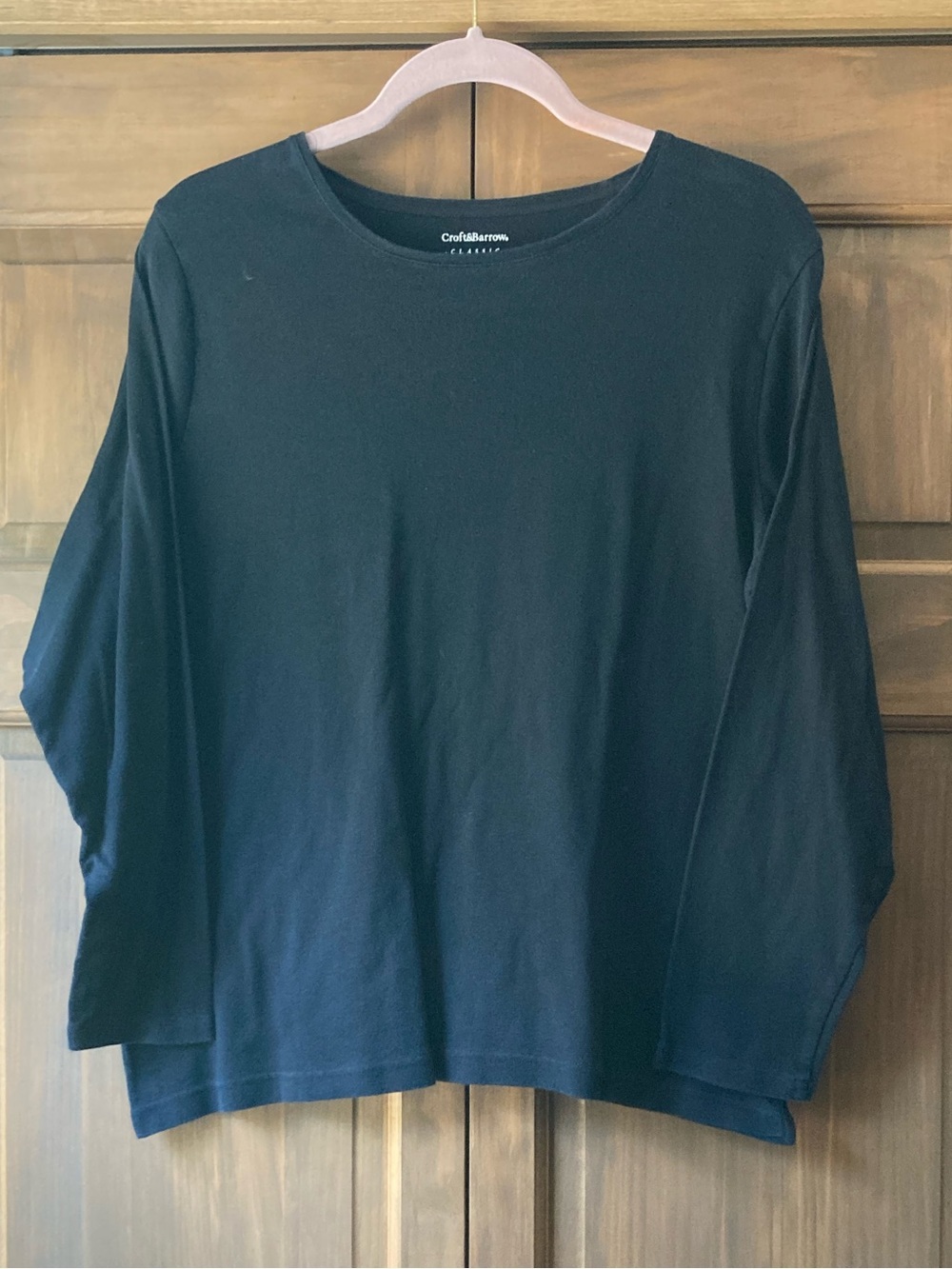5/$15 Croft&Barrow Black Long Sleeve Classic Tee 1X